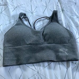 Puma Grey Racer Back Sports Bra